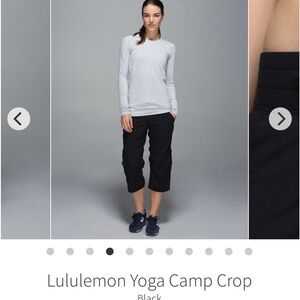 Lululemon yoga camp crop black size 2
